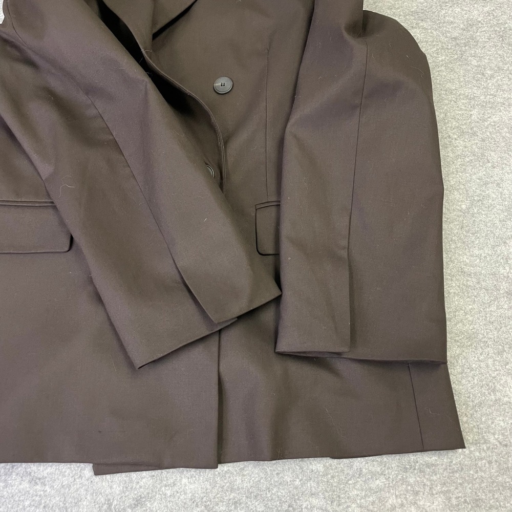 Zara Womens Chocolate Brown Double Breasted Oversized Blazer Jacket Size Small - Picture 10 of 16